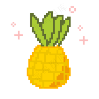 像素风夏日卡通可爱水果菠萝