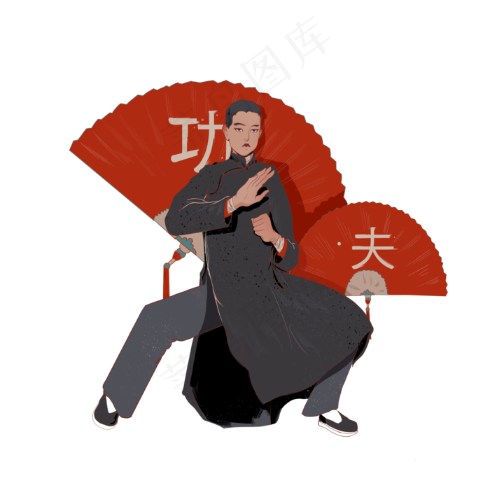 中国风国潮一代宗师武术拳术传统(3500X3500(DPI:300))psd模版下载