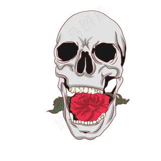 嘴里含着玫瑰的骷髅 嘴里含着玫瑰的骷髅