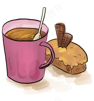 咖啡和巧克力蛋糕