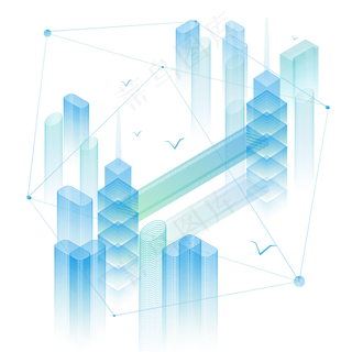 2.5D互联网技术场景说明,免抠元素