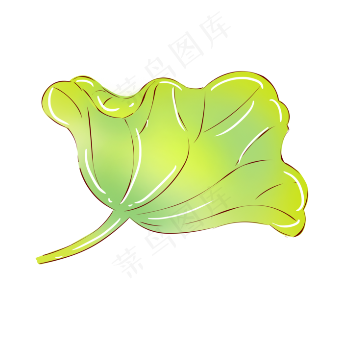 手绘花荷花小清新植物绿色荷叶
