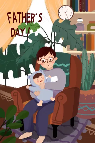 父亲节怀抱婴儿的温馨画面