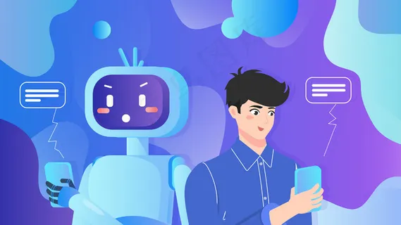 人工智能AI对话互联网扁平渐变横幅配图
