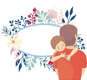 免抠父亲节花边装饰边框