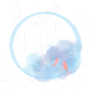 二十四节气雨水PNG边框,免抠元素