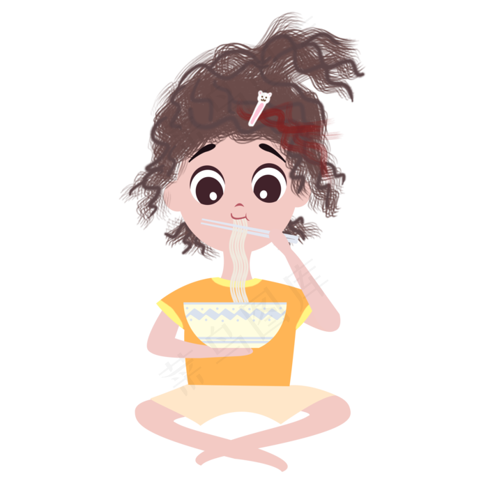 处暑清凉夏天夏季盛夏女孩吃面吃(2000X2000(DPI:299))psd模版下载