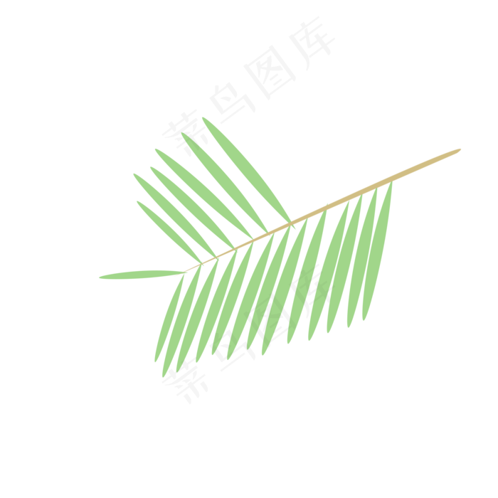 手绘绿色植物椰树叶子(2000X2000(DPI:72))psd模版下载
