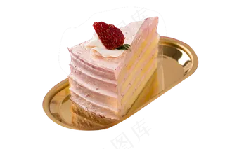 草莓蛋糕粉色糕点甜品,免抠元素