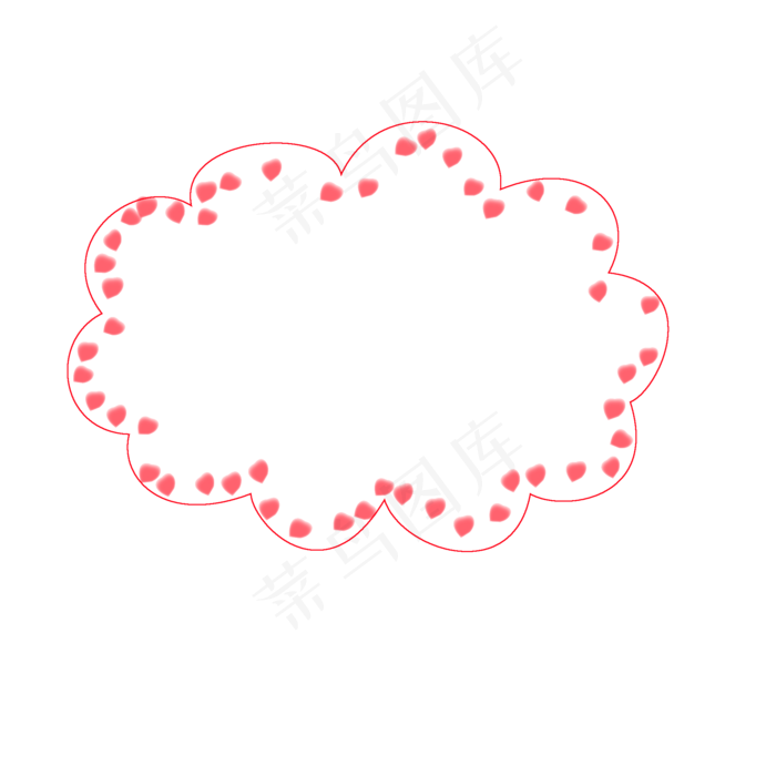 云朵形状玫瑰花瓣边框(2000X2000(DPI:300))psd模版下载