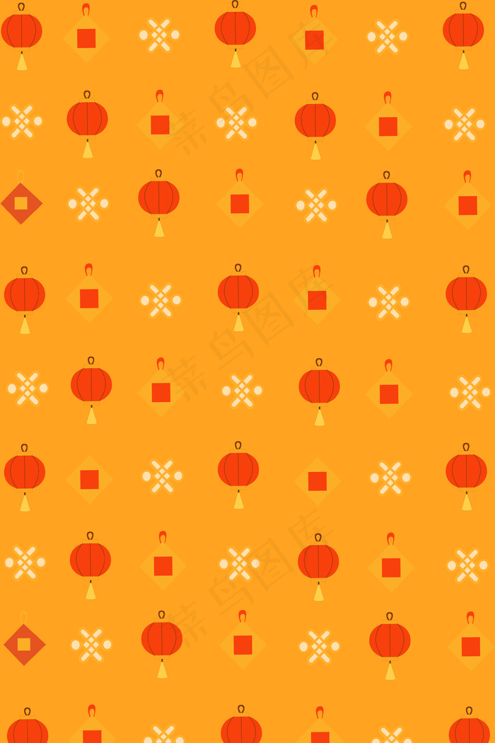 黄色中国结福字中国风底纹