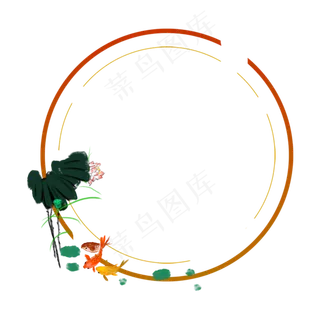 水墨圆形装饰边框