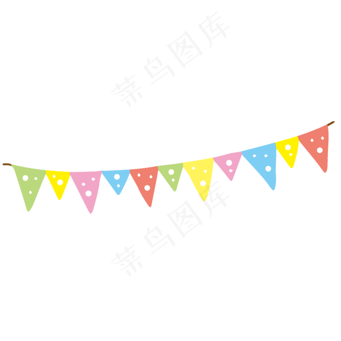 六一儿童节彩旗装饰卡通,免抠元素
