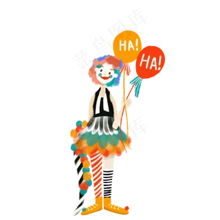 愚人节小丑女拿起球