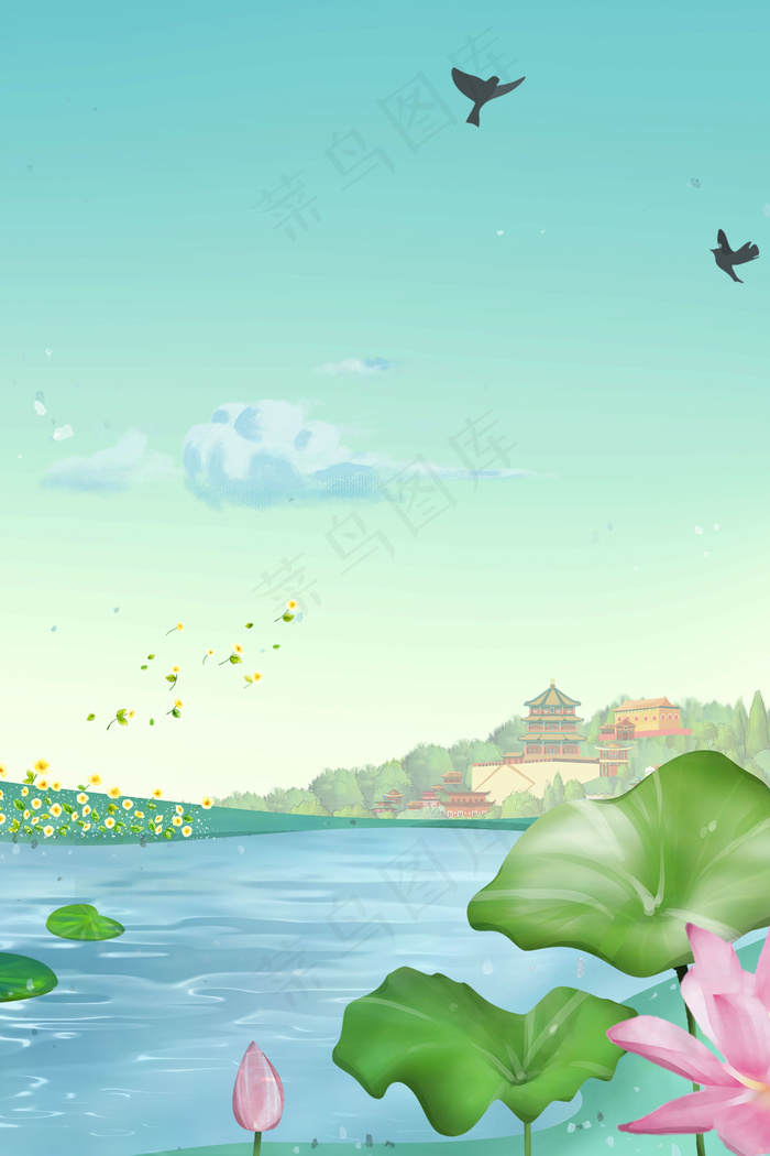 二十四节气立夏创意合成背景