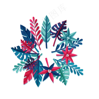 夏季夏天夏至多彩植物免扣素材