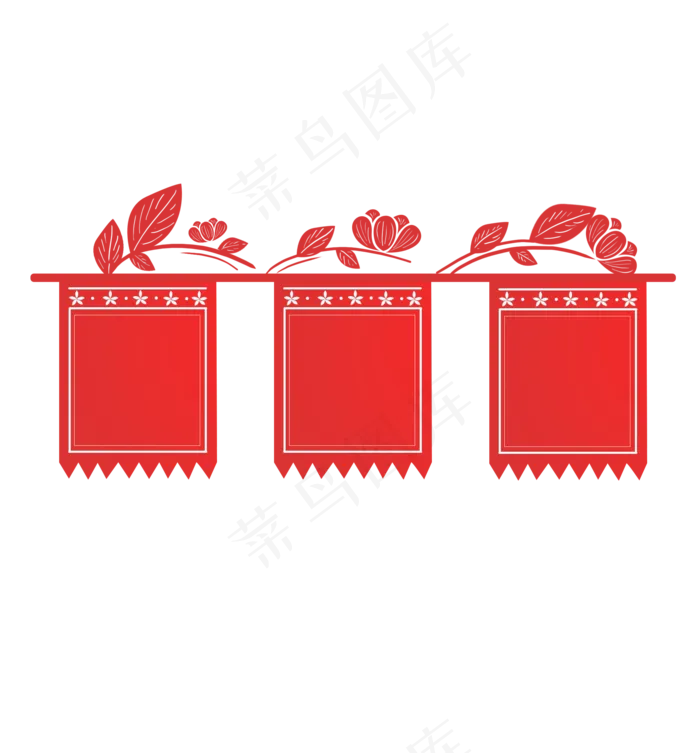 中国风红色剪纸优惠券边框(2000X2152(DPI:299))psd模版下载