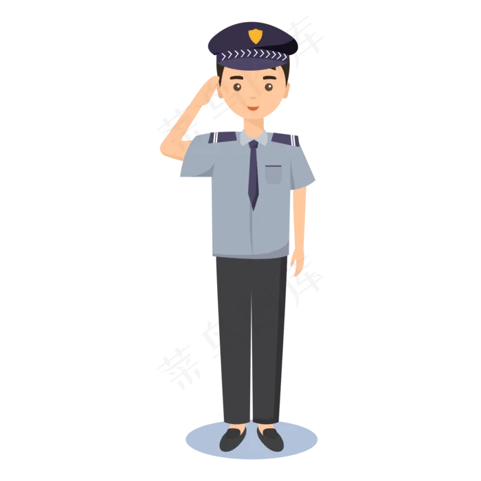 人民警察穿制服敬礼,免抠元素