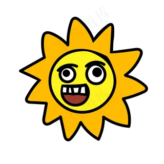 夏至太阳手绘PNG免抠