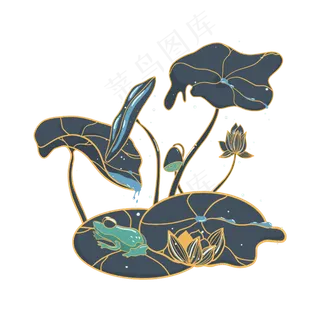 小暑大暑清凉夏天荷叶莲花