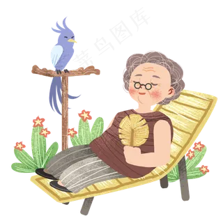 立夏老奶奶躺着乘凉