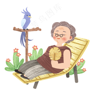 立夏老奶奶躺着乘凉