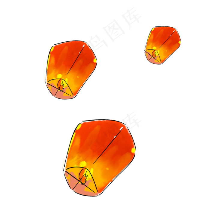 古代古典孔明灯图片,免抠元素(2000X2000(DPI:299))psd模版下载