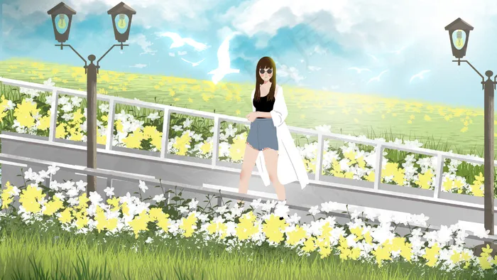 小长假花海风景旅游(2880X1620(DPI:300))psd模版下载