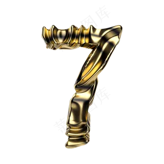 黑金质感倒计时周年庆数字7 黑金质感倒计时周年庆数字7