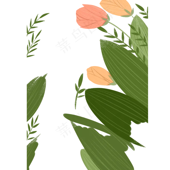 花朵装饰卡通边框(2000X2000(DPI:300))psd模版下载