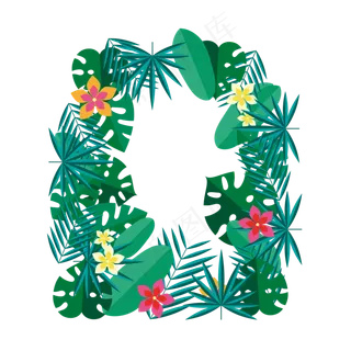 卡通夏至夏季叶子植物免扣素材