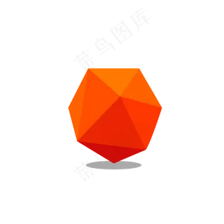 红色多边形立体618年中大促