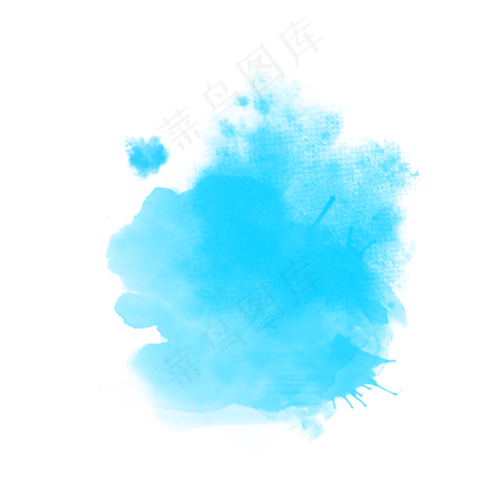 蓝色水彩彩绘(2000X2000(DPI:300))psd模版下载