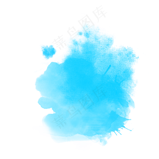 蓝色水彩彩绘
