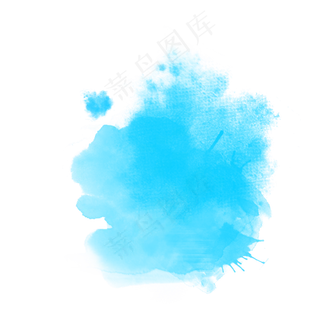 蓝色水彩彩绘