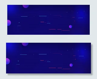 蓝色渐变科技感网路线条艺术banner