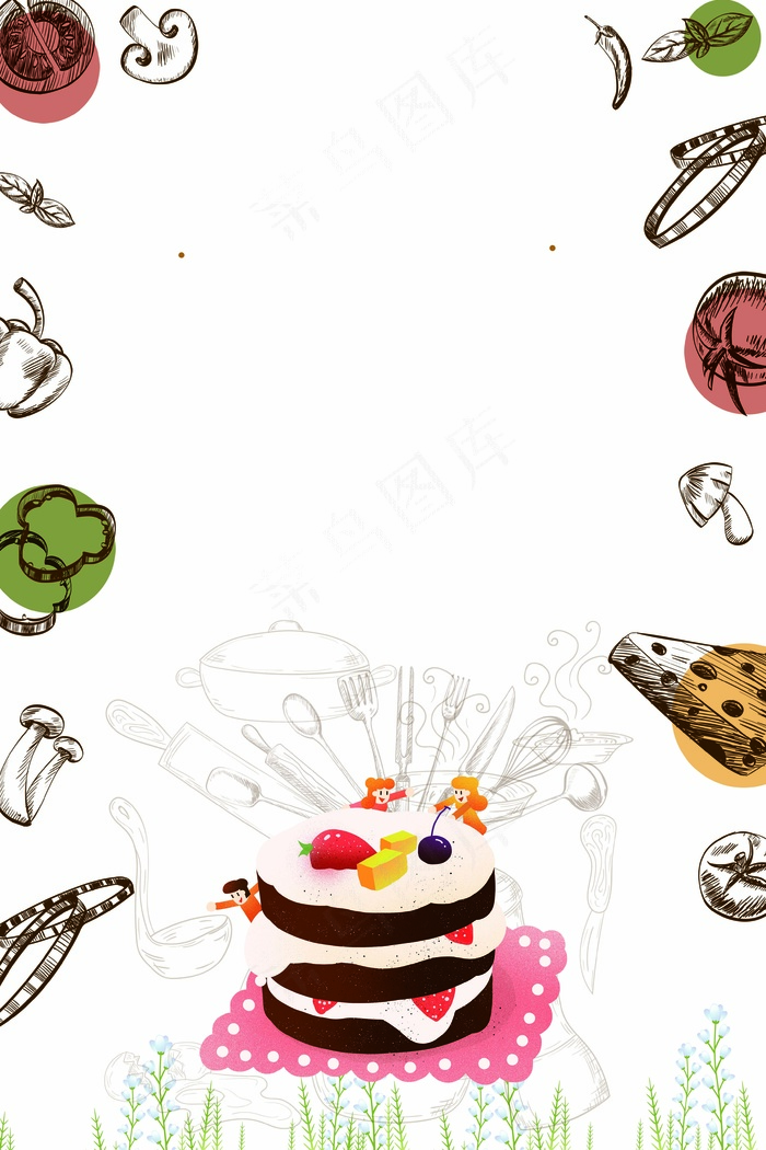美食节甜点蛋糕背景