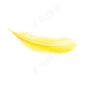 浅黄色梦幻手绘水彩羽毛,免抠元素