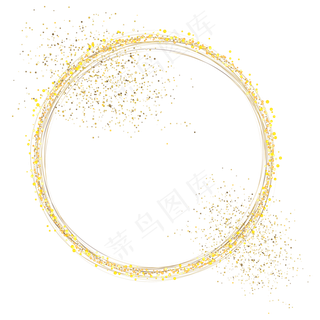 金色卡通风格圆形边框