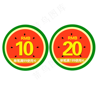 创意西瓜优惠券设计