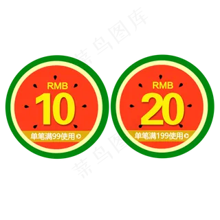 创意西瓜优惠券设计