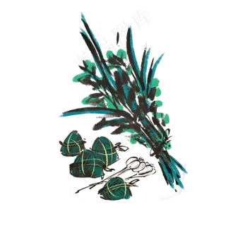 端午节包粽子手绘