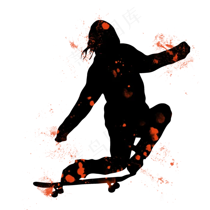开学季滑板社团招新剪影,免抠元素(2000X2000(DPI:300))psd模版下载