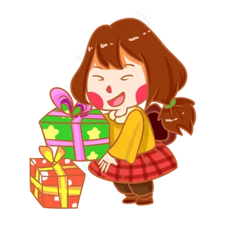 儿童节抱着礼物的女孩