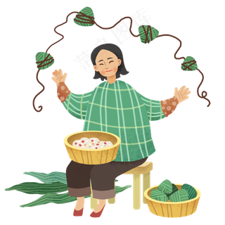 端午节包粽子