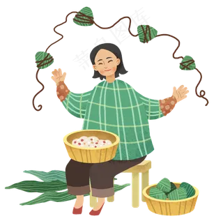 端午节包粽子