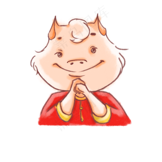 2019猪年形象卡通手绘,免抠元素