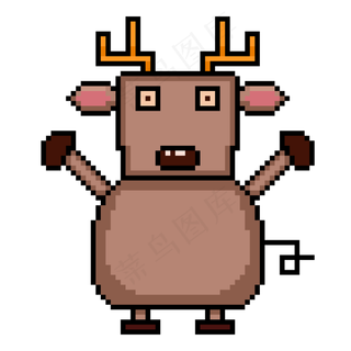 像素风格可爱麋鹿