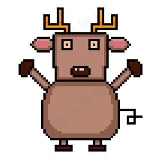 像素风格可爱麋鹿