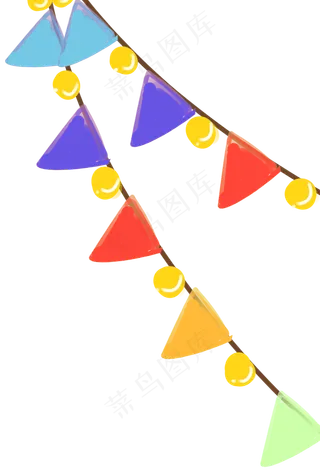 活跃节日氛围的小彩旗,免抠元素